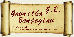 Gavrilka Banjeglav vizit kartica